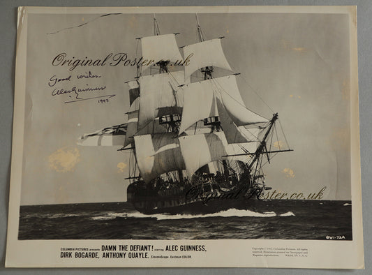 H.M.S. Defiant signed by Alec Guinness