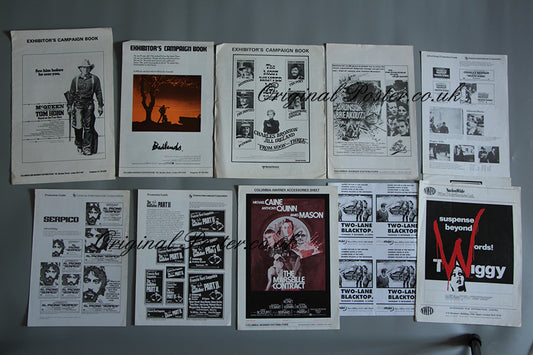 Badlands, Two-Lane Blacktop plus other Exhibitors Campaign books